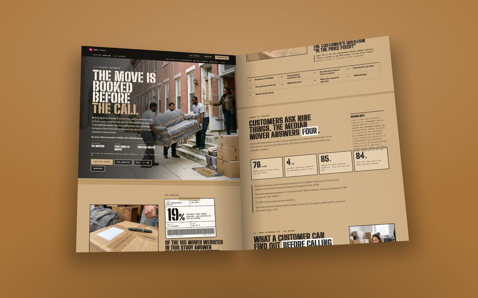 The opening pages of The State of Independent Moving Company Websites 2026