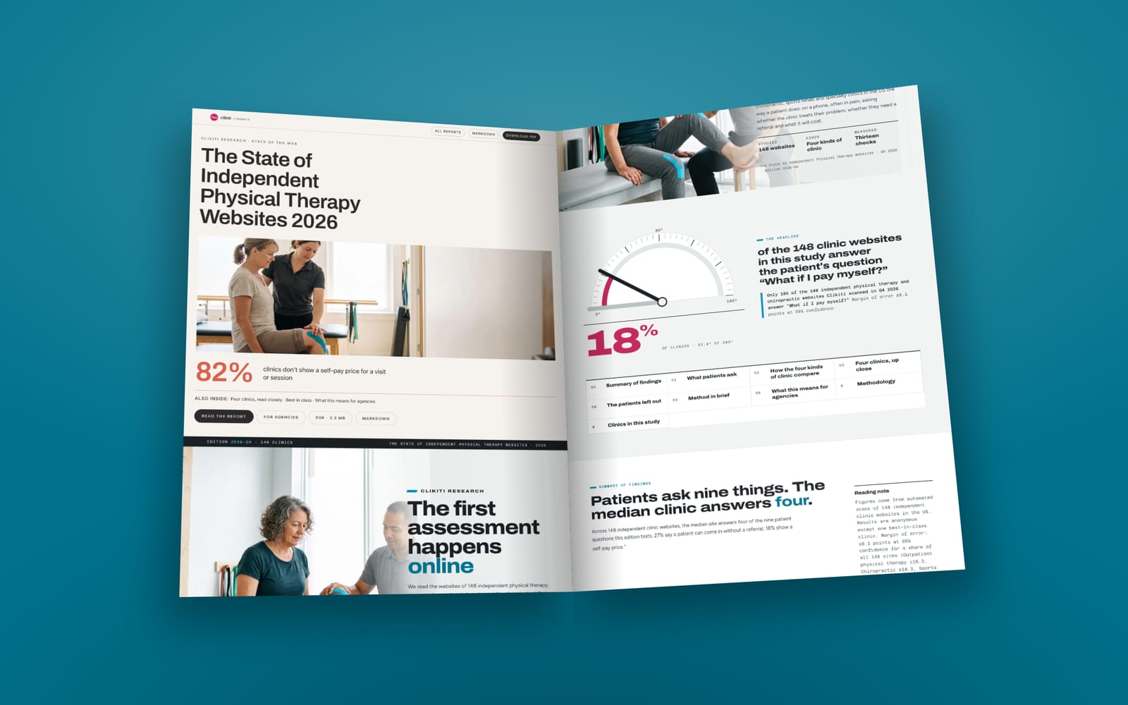 The opening pages of The State of Independent Physical Therapy Websites 2026