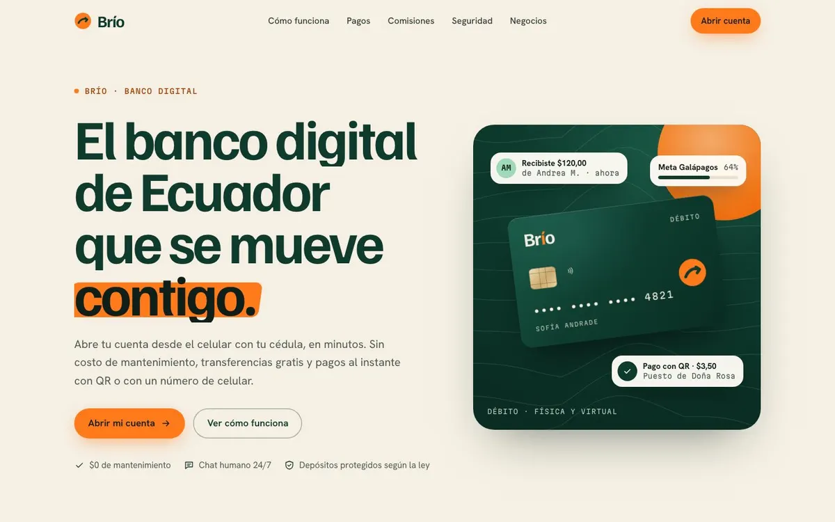 Brío, the first screen