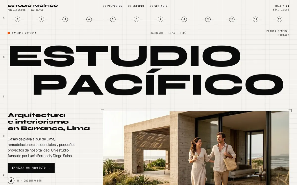 Estudio Pacífico, the first screen