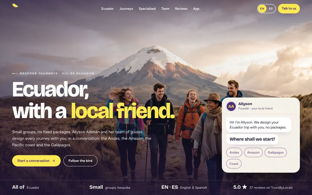 Local Friend Tour, the first screen